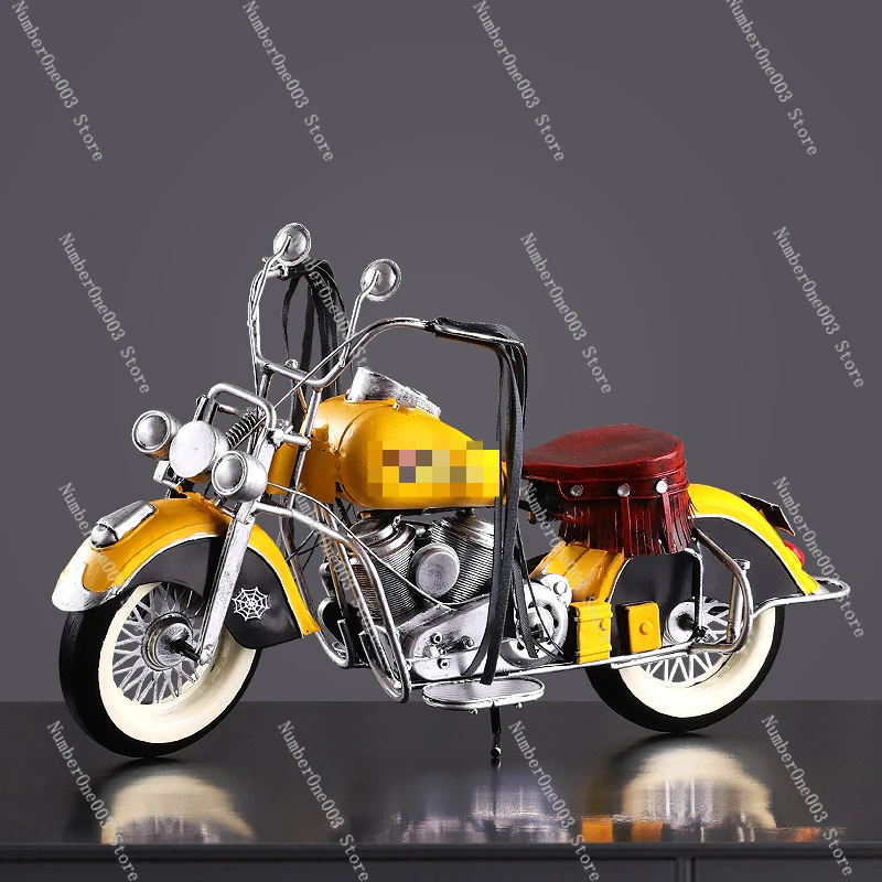 Retro Nostalgic Motorcycle Model, Living Room, TV Cabinet, Wine Cabinet, Simulation, Wrought Iron Car, Home Decoration, Ornament