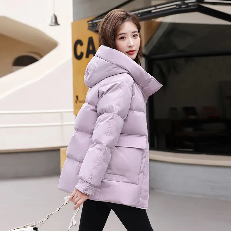 Women Down Feather cotton Jackets Coat Winter Thickening Warm Bubble Short Oversized Female Puffer Cotton Padded Jacket Outwear