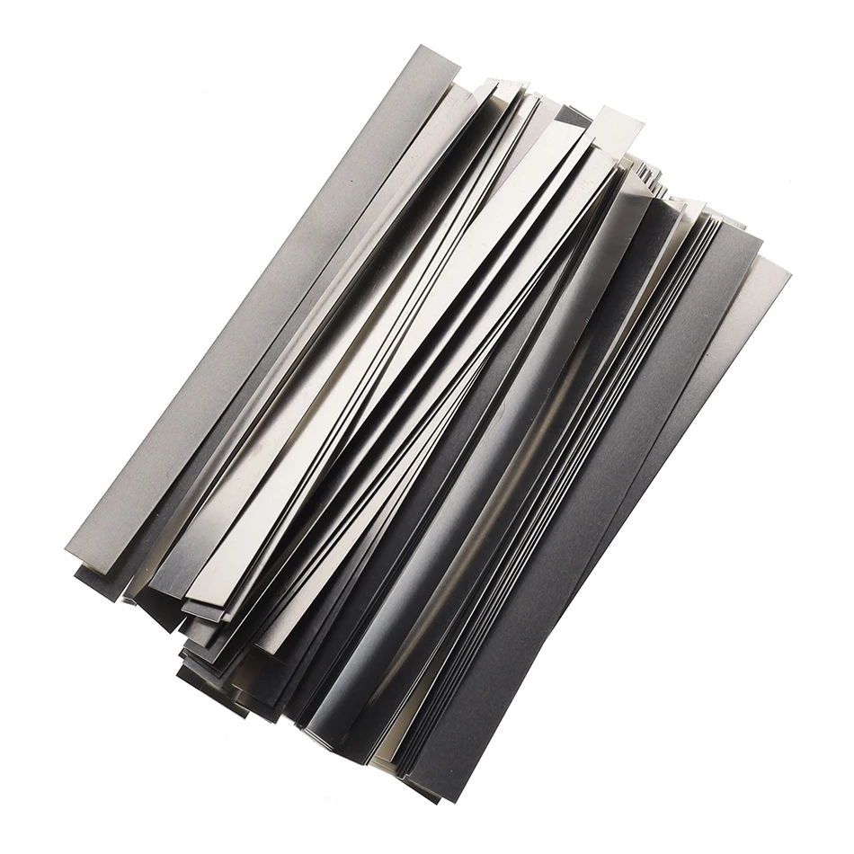 100pcs/lot 0.15mm x 7mm x 100mm Quality low resistance 99.96% pure nickel Strip Sheets for battery spot welding machine