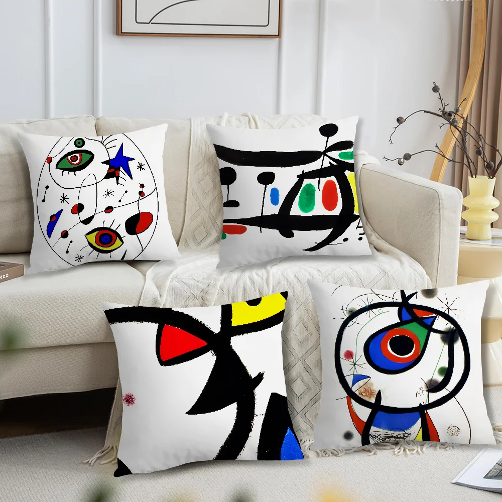 

Art Joan Miro paintings cushion cover For Bedroom Car Coffee Shop Room Soft and Living Room Sofa Decorative Pillow Cover Case