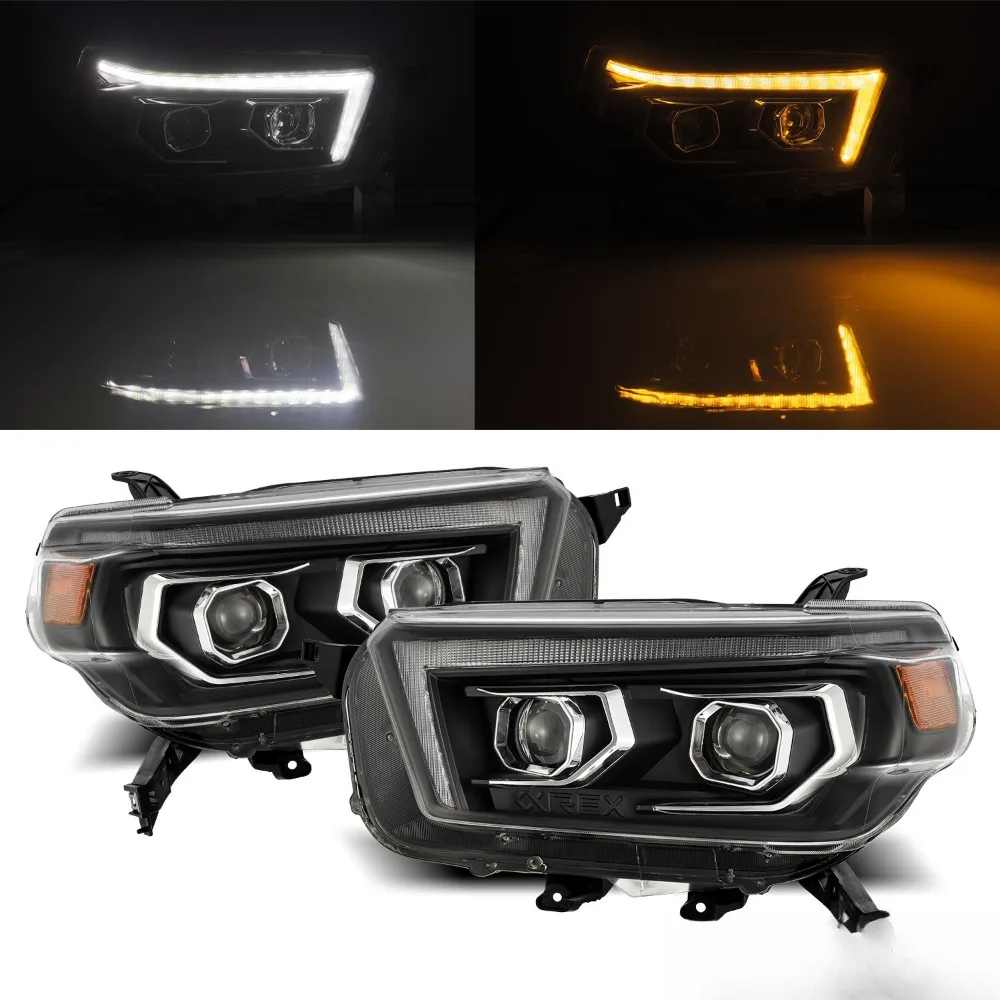 

Fit 10-13 Toyota 4Runner LUXX-Series Black Projector Headlights Replacement Pair