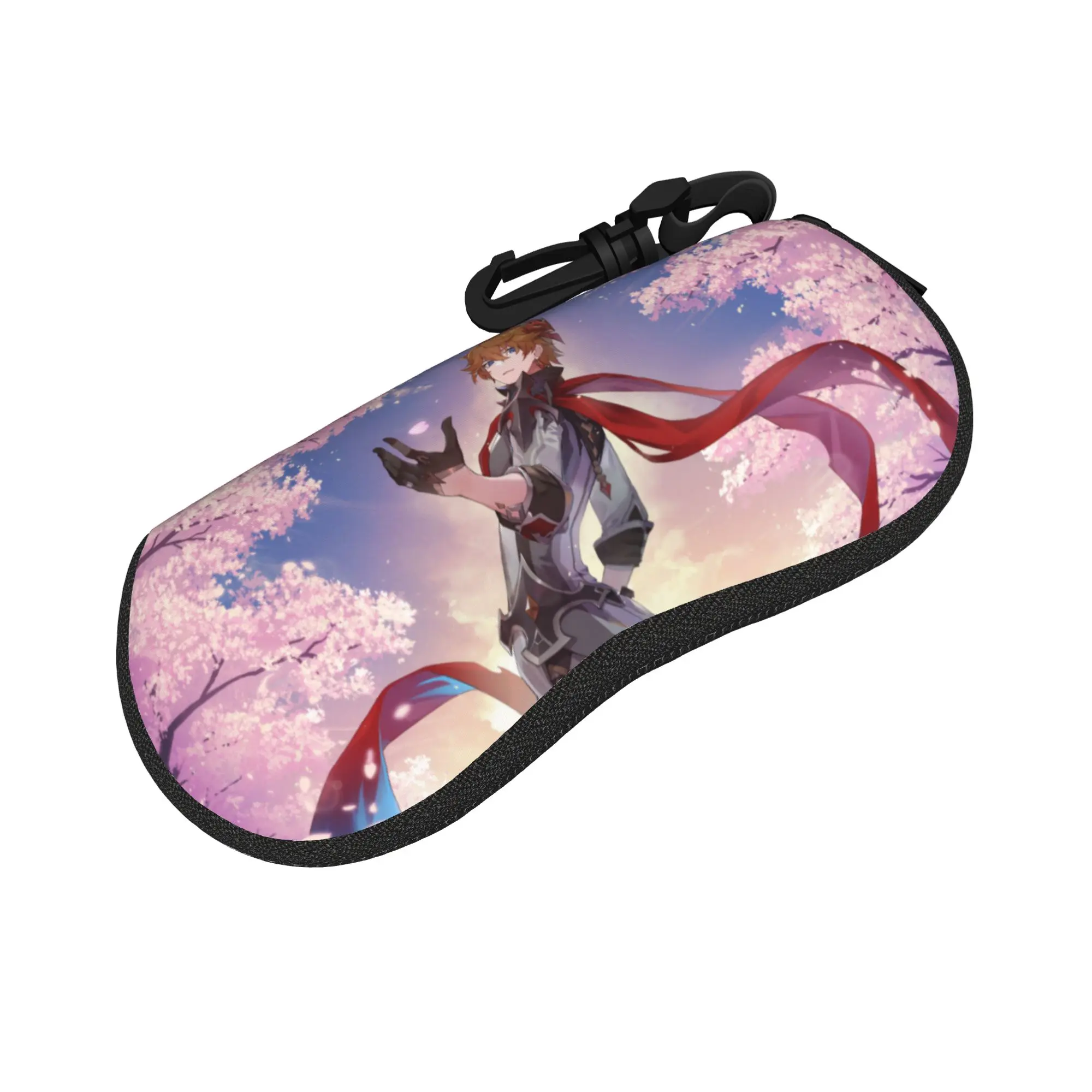 Childe Genshin Impact Tartaglia Glasses Case Girl Boy Waterproof Accessories  Eyewear Storage Box Cartoon Eye Contacts Case