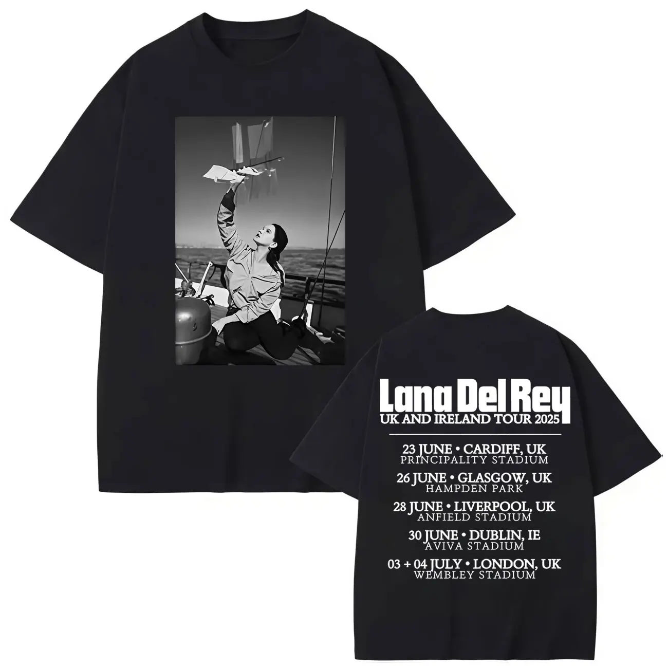 

Lana Del Rey Tour 2025 Graphic T Shirts Men Women Fashion Vintage Aesthetic T-shirts Summer Casual Loose Short Sleeve T-shirt
