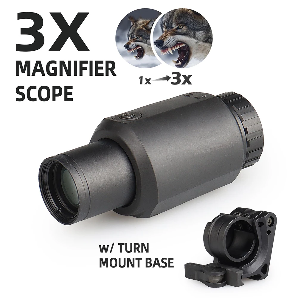 

2024 Issue PP1-0418B 3x Optical Scope With Riser Mount To Work With Red Dot Sight Magnifier scope kit