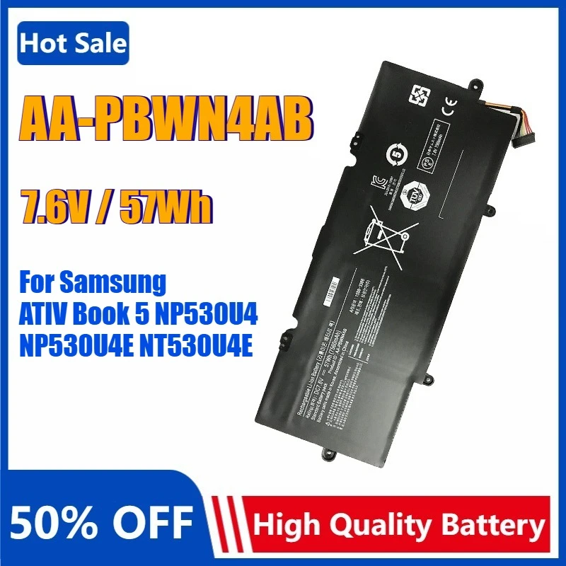 

AA-PBWN4AB Laptop Battery for Samsung ATIV Book 5 540U ATIV Book 5 NP740 NP730U3E NP740U3E NP540U4E BA43-00360A NT540U4 NT530U4E