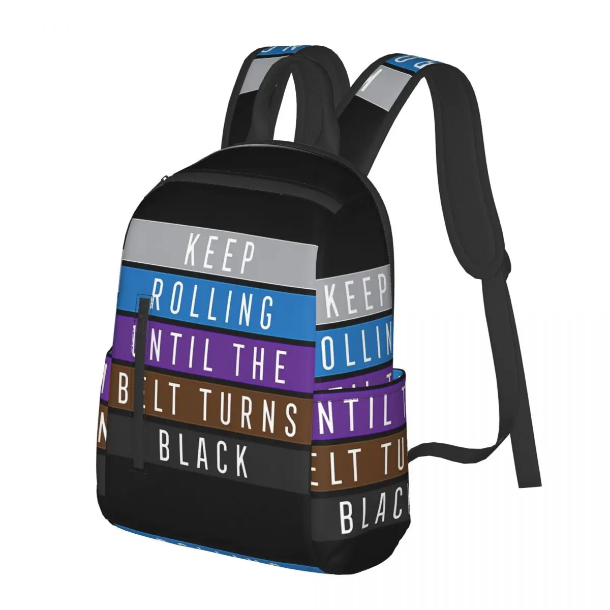 

Jiu Jitsu BJJ Keep Rolling Light Student Backpack School Bag Hiking Travel Daypack for Men Women Fashion Bookbag Shoulder Bags