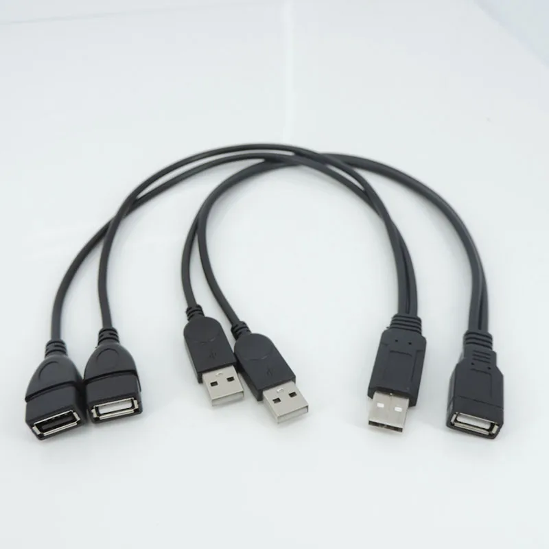 Usb2.0 usd a 1 macho fêmea plugue para 2 macho fêmea soquete usb 2.0 cabo de extensão cabo de dados adaptador de fonte de alimentação conversor plug l1
