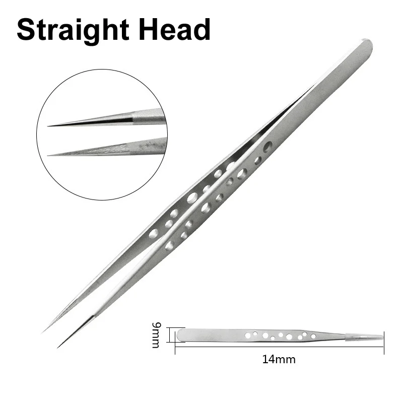 Stainless Steel Tweezers Anti-static Magnetic Tweezers for electronics soldering Maintenance Cellphone Mobile Phone repair Tools