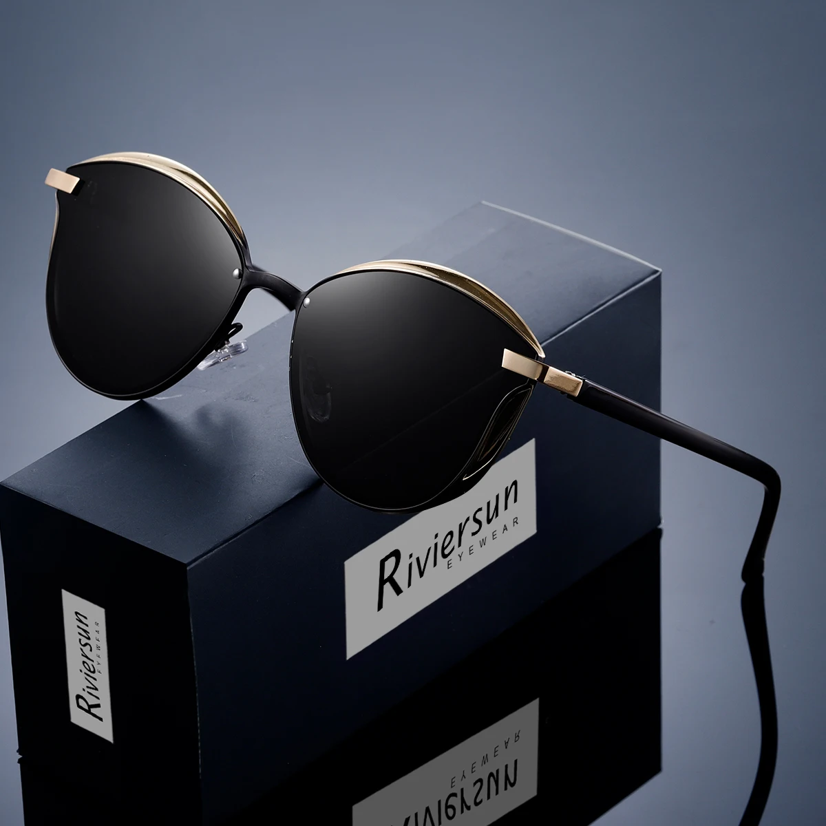 Luxuriöse, trendige Damen-Sonnenbrille im Cat-Eye-Design, Großrahmige Legierungsbrille, UV400-Schutz, polarisiert, für Autofahren und Sommerurlaub