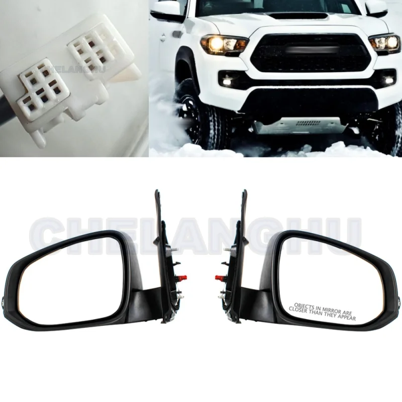 

Mirror Assembly For Toyota Tacoma 2016 2017 2018 2019 2020 2021 US Pair 7Pins Paintable Heated Power Adjust Power Fold Turn Lamp