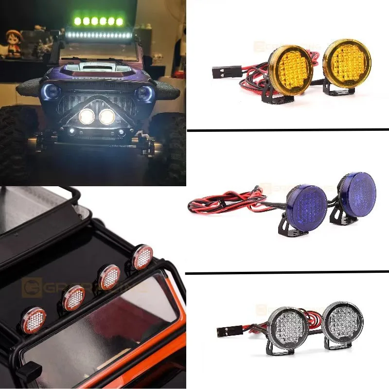 LED Front Bar Extra Verlichting 22mm Ronde Spotlight voor 1/8 1/10 1/18 RC Crawler Auto AXIALE SCX10 TRX-4 RC4WD D90 Tank 300 TRX6