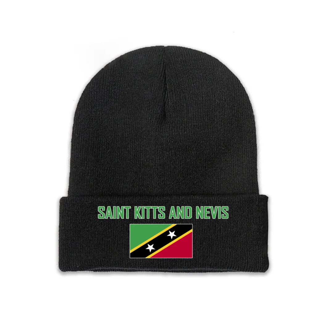 SAINT KITTS AND NEVIS Country Flag Top Print Men Women Unisex Knitted Hat Winter Autumn Beanie Cap Warm Bonnet