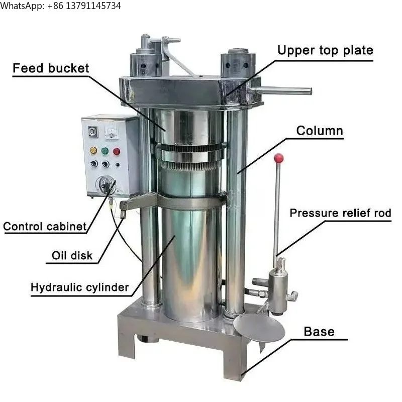 Prensa Hidráulica Manual Económica Vintage para Aceite de Oliva y Semillas Múltiples, Prensa de Aceite de Palmiste de 20 Toneladas
