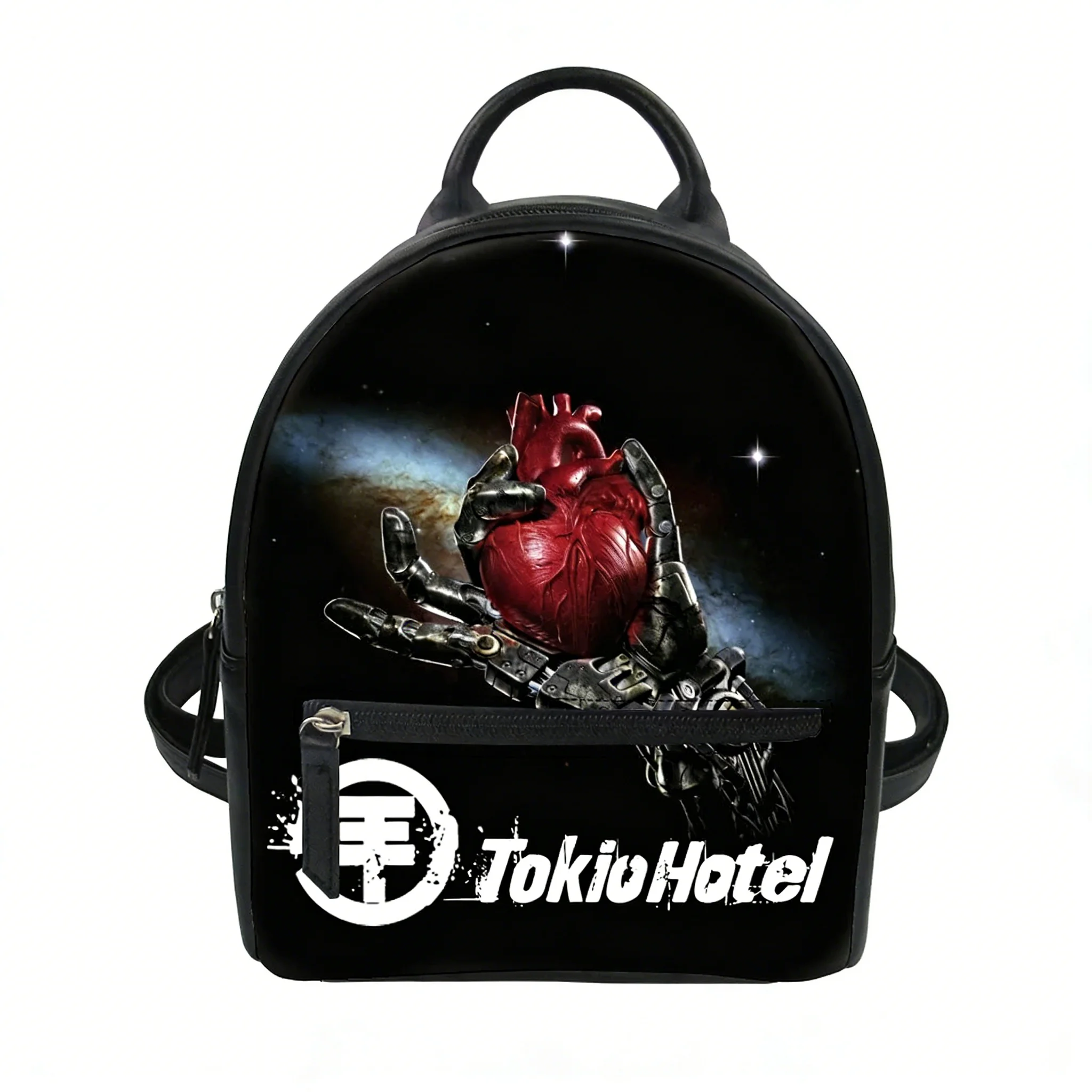 

Tokio Hotel Rock Band Custom Backpack Purse Women Carter Schoolbags Double Shoulder Bag Mini Daypack Leather Travel Bag