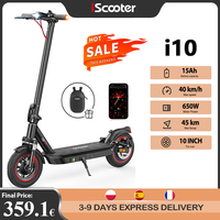 iScooter i10 Electric Scooter 650W Motor 36V15Ah 10inch Foldable Electric Kick Scooter 45km Max Range Electric eScooter With APP