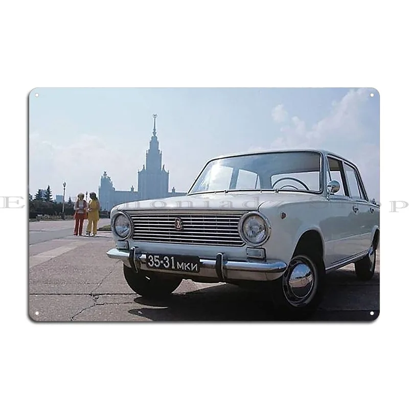 Vaz 2101 Zhiguli Soviet Car Metal Sign Cinema Printed Decoration Cinema Classic Tin Sign Poster