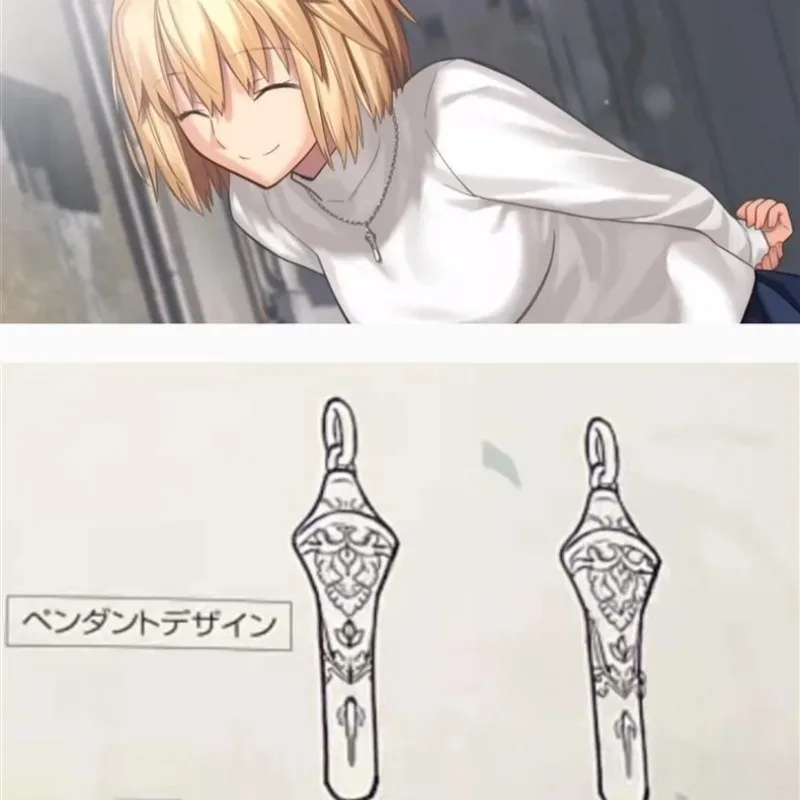 Pendant Necklace Arcueid's Moon Crest Pendant Necklace Anime Gothic Jewelry for Vampire Fans