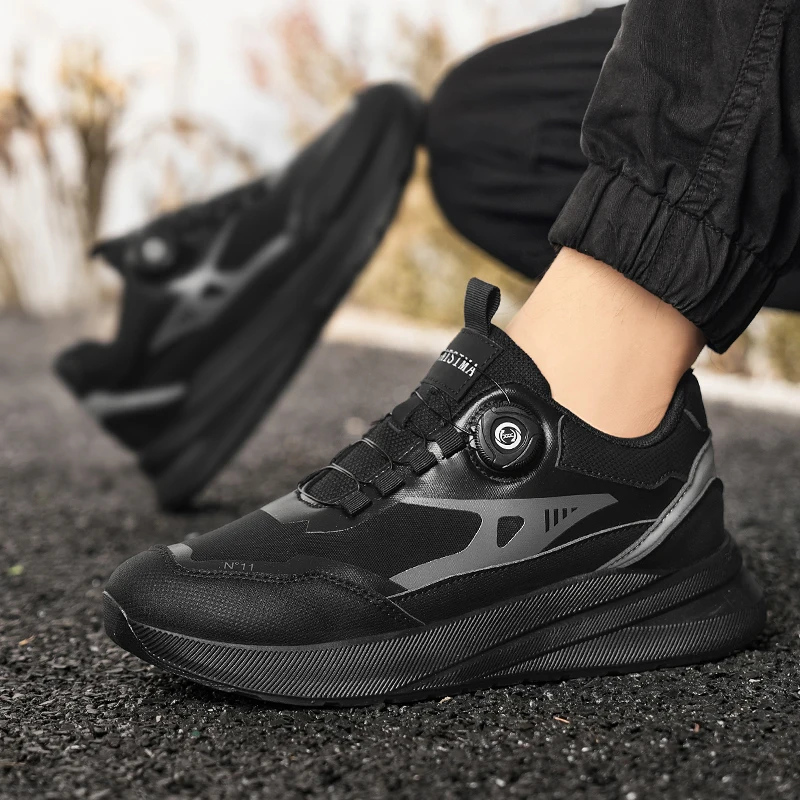 

All-Season Men's Hiking Shoes - New Non-Slip Wear-Resistant Quick Lacing Rotary Buckle Outdoor Casual Sports Shoes