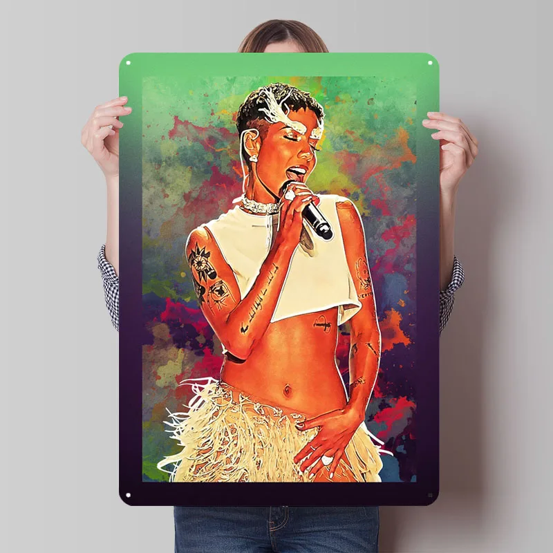 Металлический плакат Halsey Singer, винтажные предметы домашнего декора, металлические жестяные вывески в стиле рок-рэп для украшения стен, декор для ванной комнаты для мужчин