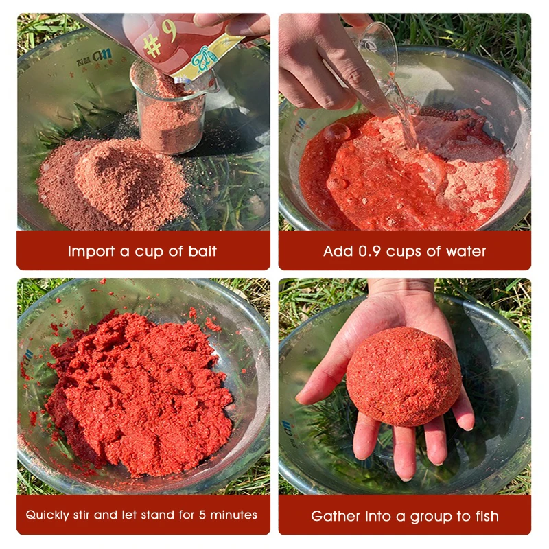 Huashi Winter Bait Combination Outdoor Fishing 2 # 4 # 6 # Crucian Carp Bait Spring Set Winter Bait Combination with Rich Fish Luring Fish Food