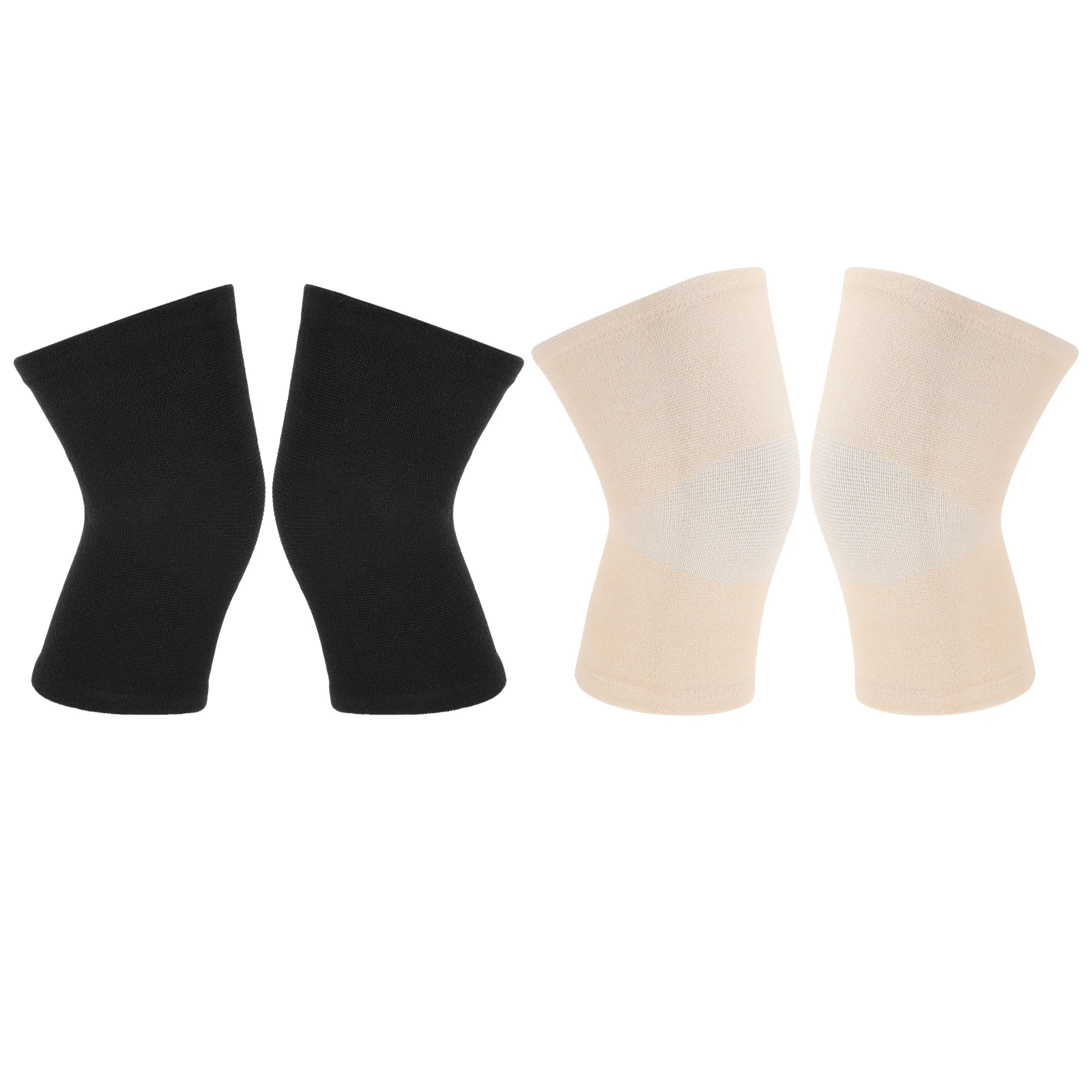 

2 Pairs Knee Pads Warm Fleece Lining Protective Cushions Windproof Breathable Men Women Sports Running Yoga Climbing Health Care