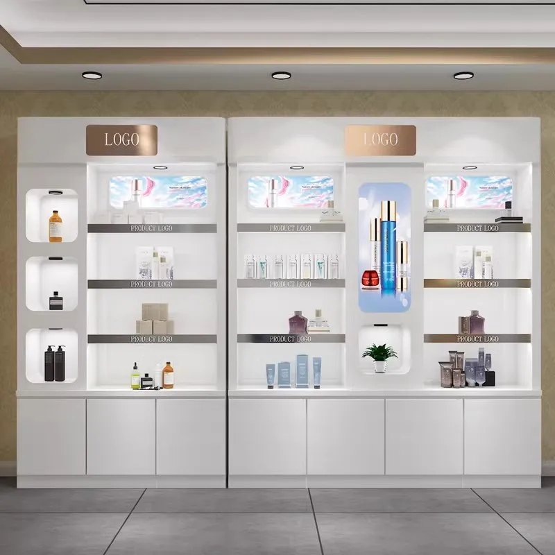 

2025customized.Shopping Mall Display Cosmetic Brush Shop Make up Beauty Shelves Showcases