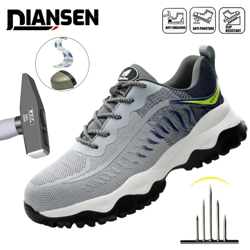 

High Quality Indestructible Safety Shoes Men Work Sneakers Light Security Boots Men Puncture-Proof Kevlar Insoles Steel Toe Shoe