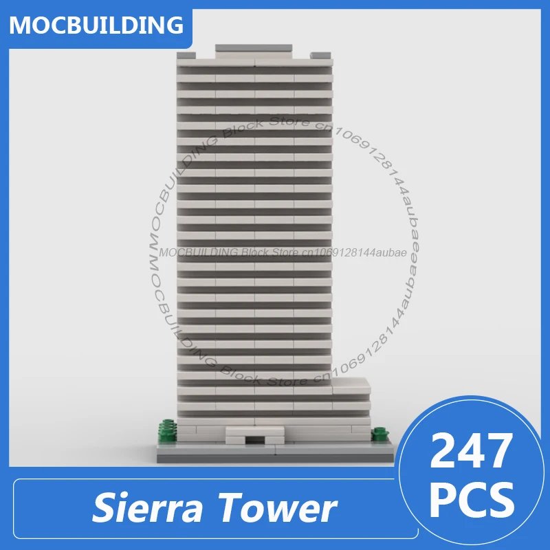 Sierra Tower 1:800 Scale Architecture Model Moc Building Blocks Diy Assemble Bricks Collection Display Creative Toy Gift 247PCS