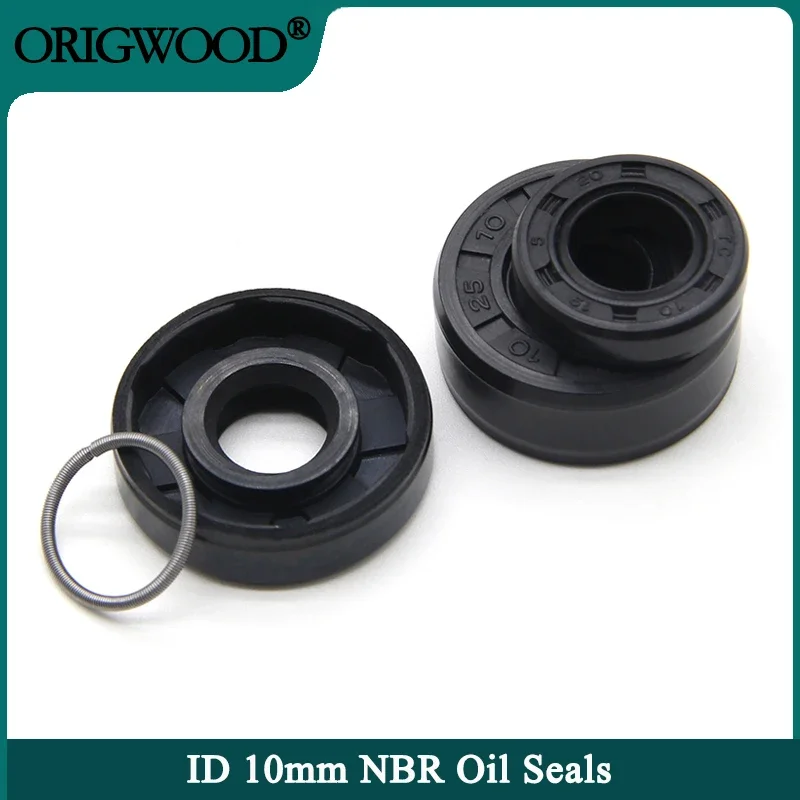 

2/5pcs ID 10mm NBR Oil Seal TC-10*17/18/19/20/22/25/26*5/7/8/10mm Nitrile Rubber Shaft Double Lip Oil Seals Gasket