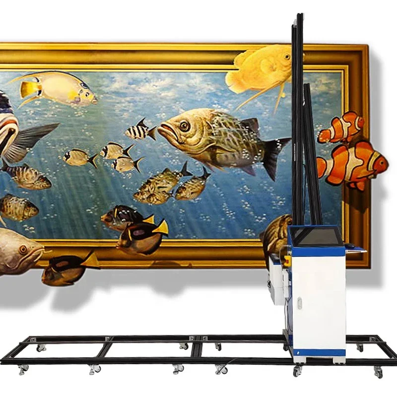 3D Outdoor Backdrop Vertical Mural Machine Smart Wall Decoration Ink Jet Printer High Resolution With Guide Rail & USB Interface