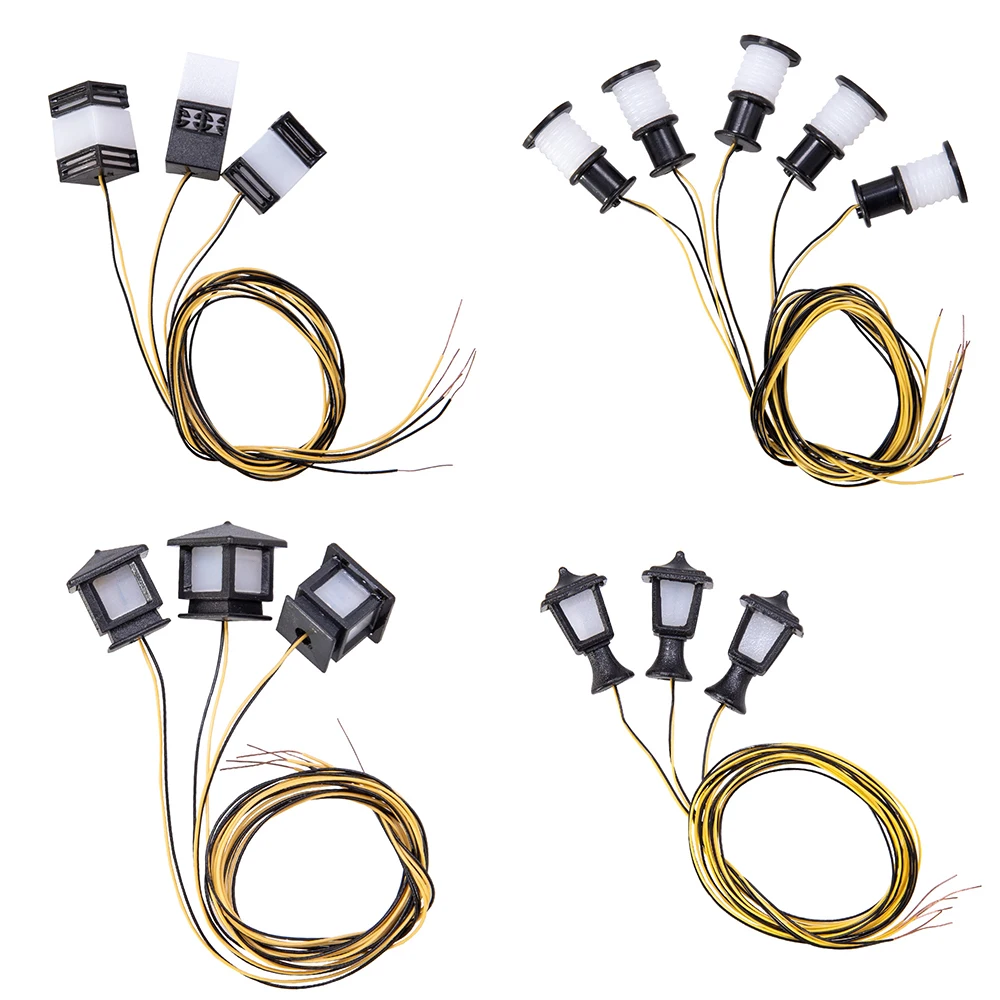 5Pcs Miniature 3v Led Lawn Lamp Model Diy Building Sand Table Garden Scene Layout Lights Diorama Kits