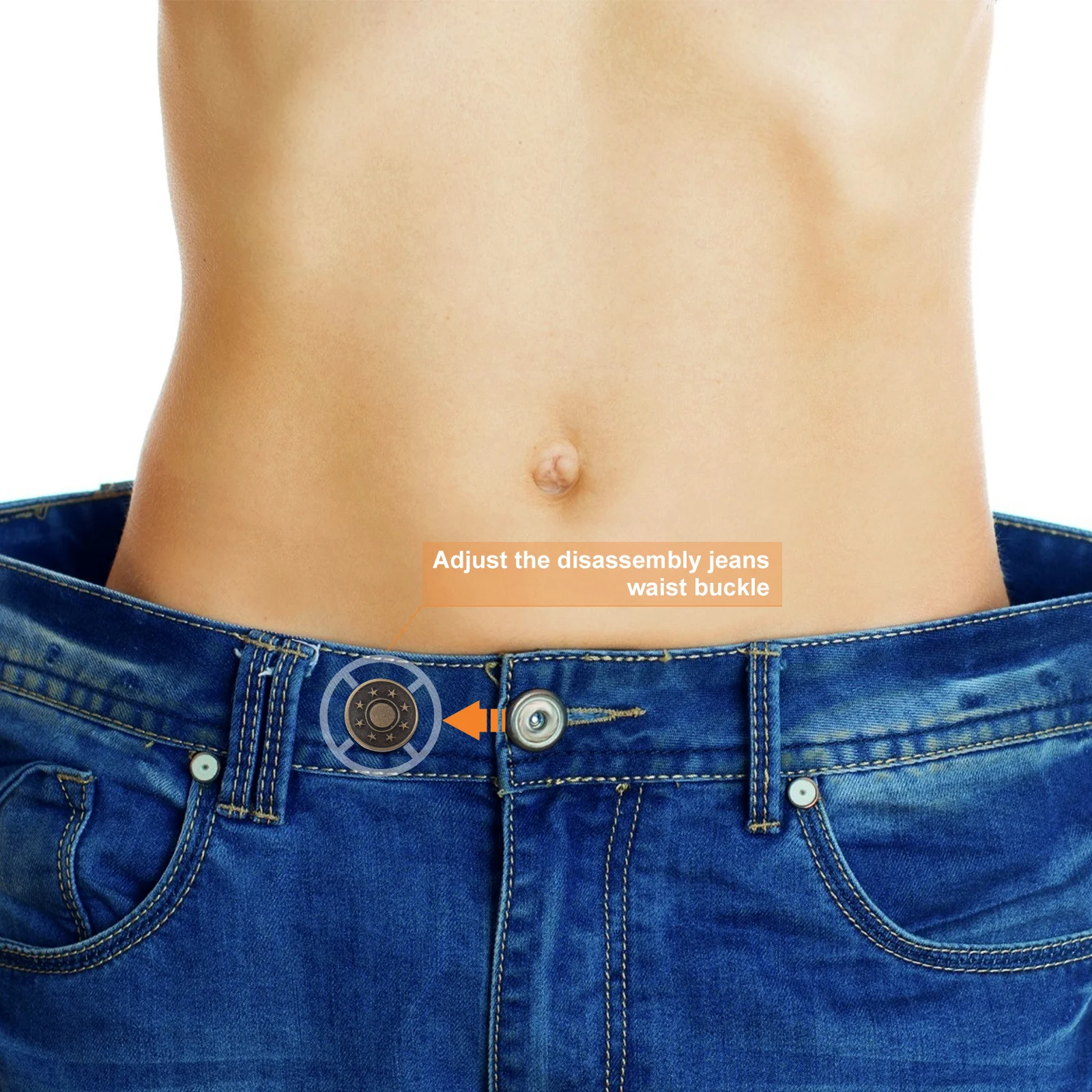 

20Pcs Adjustable Waist Buckles Alloy Jeans Button Studs Detachable Replacement Metal Fasteners for Denim Pants