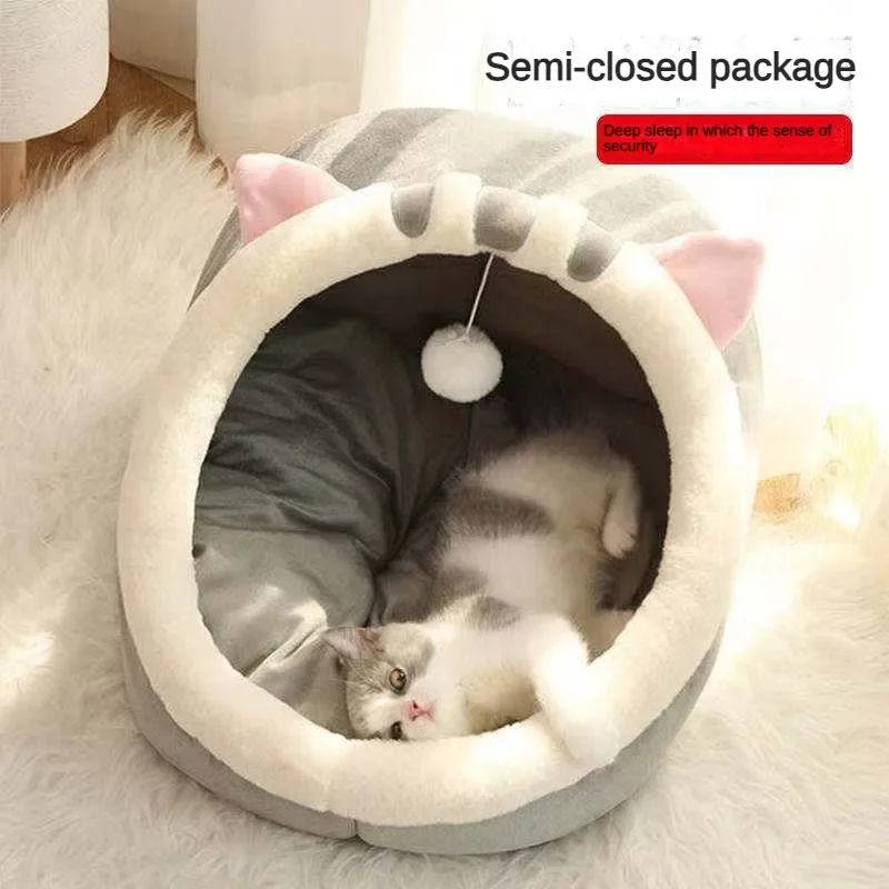 

Cat kennel Semi-closed Pet Mattress Kennel Removable Four Seasons Universal Pet Supplies Winter Warm New