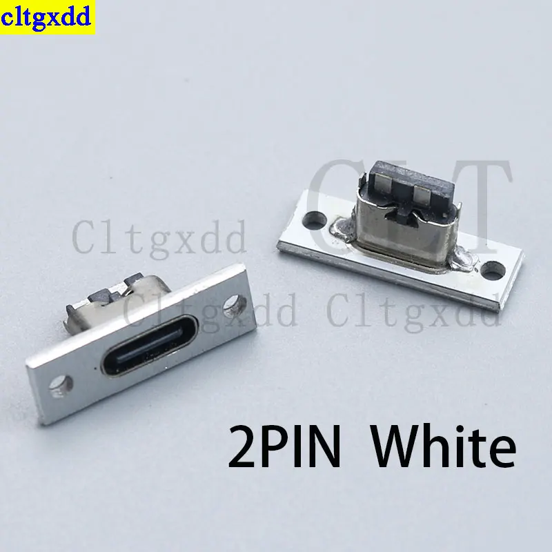 Cltgxdd 2piece Type C 2Pin  4Pin  6Pin USB socket USB 3.1 female connector with fixed plate socket DIY PCB charging port
