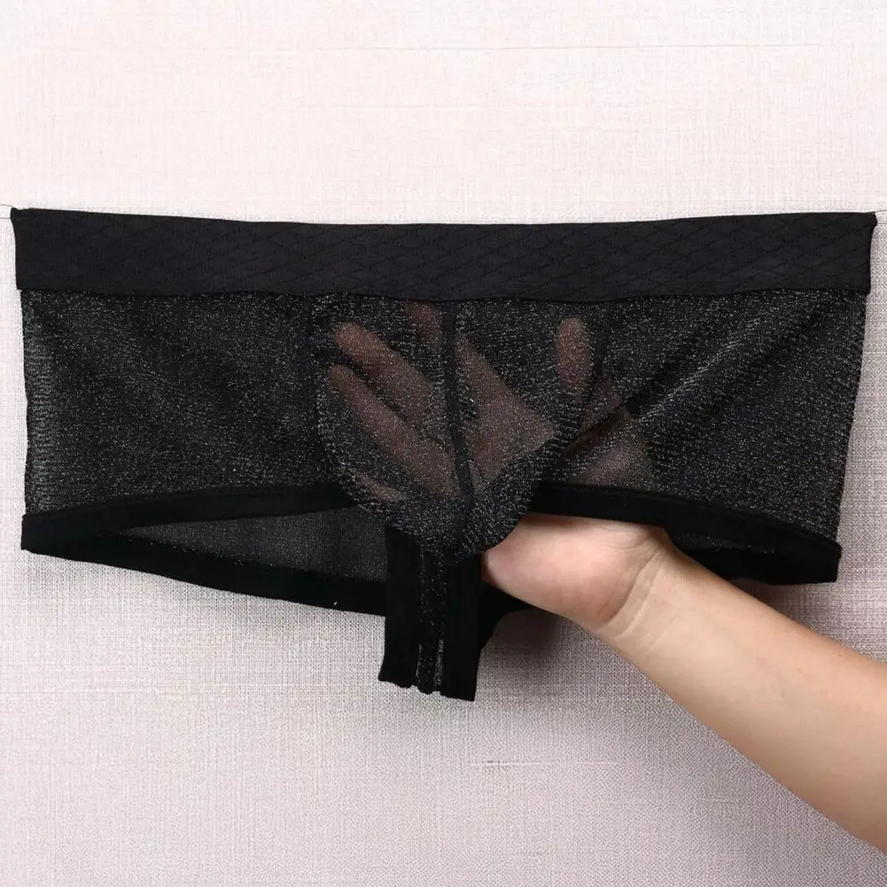 

Mens Boxer Sexy Thin Underwear Soft Short Boxershorts Mesh Underpants Man Male Panties 3D Pouch Shorts Under Wear Pants Short