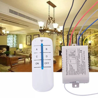 4Way Remote Control Switch 220V Four-Way Digital Wireless Wall Light Receiver Transmitter Remote Control Switch Without Battery
