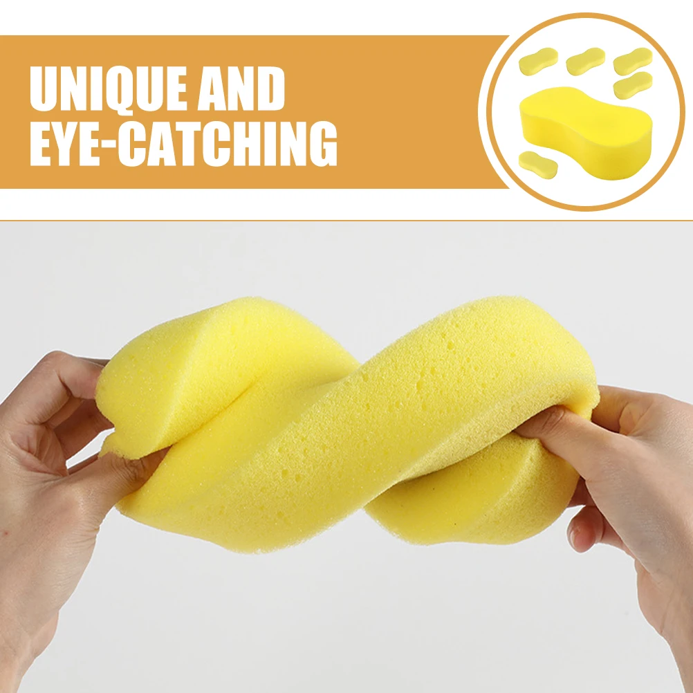 

6pcs Car Wash Sponge Large Size Vacuum Compressed Cleaning Scrubber Sponges for Car Household Bath Use