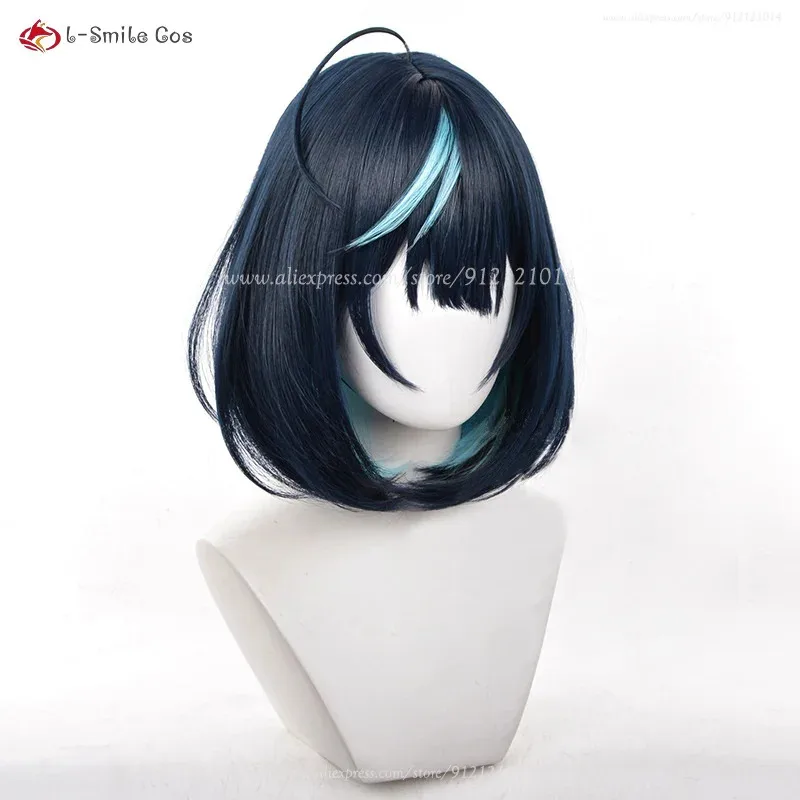 كاندي 2025ES ساجيري Esu تأثيري 35 سنتيمتر قصيرة بوبو مقاومة للحرارة الاصطناعية الشعر هالوين شعر مستعار للحفلات + غطاء شعر مستعار