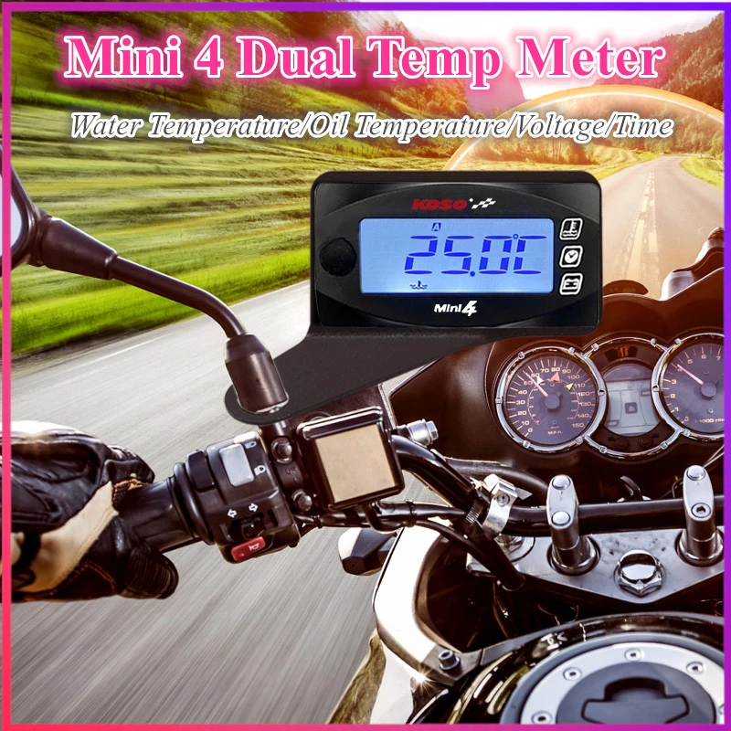 koso dual temperature meter water temperature oil temperature voltage time For cb500x nmax125 motorcycle digital meter