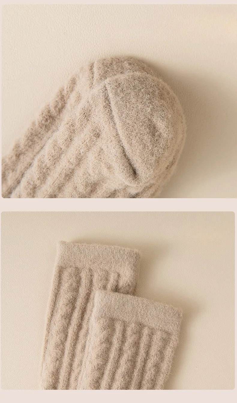 Neue Kühle Frauen Schwarz Weiß Baumwolle Dicke Socke Solide Herbst Winter Warme Dame Weibliche Mittleren Rohr Boden Socken Für Frauen – Detail 20