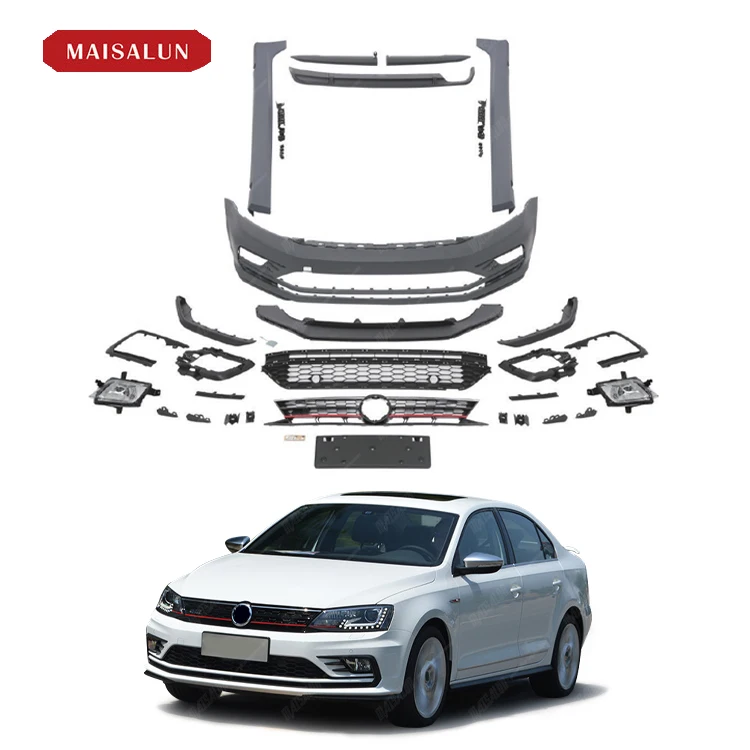 

Car Accessories GLI Style Body Kit for Volkswagen Sagitar 2015 PP Front Bumper Grille Side Skirts Rear Diffuser Body Kit