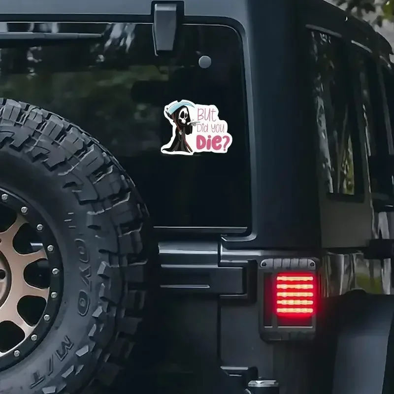 1PC Unique Witty Grim Reaper Decal - Waterproof Durable Dark-Humorous Flair - Personalization for Cars Laptops Phones
