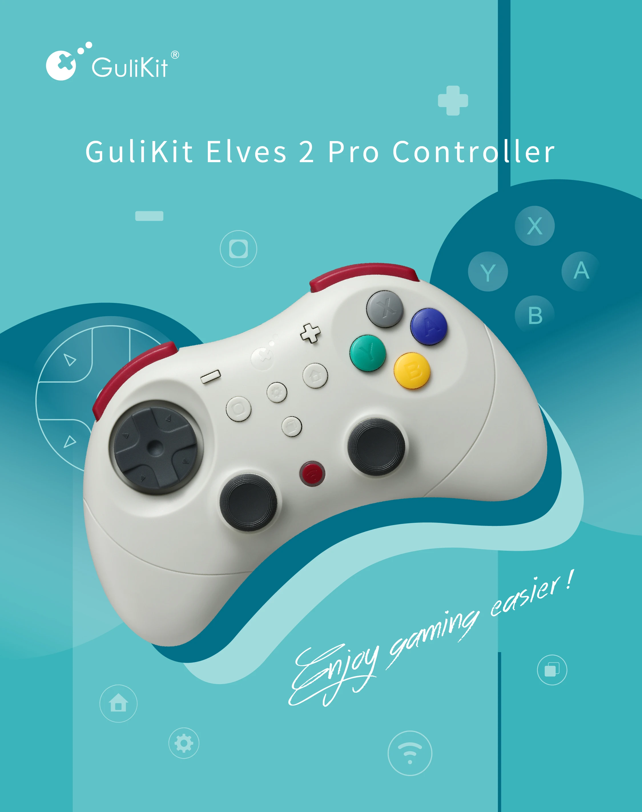 GuliKit Elves 2 Pro Wireless Gaming Controller für Switch 2 Windows Hall Joysticks mit 1000 Hz Gamepad für iOS und Android – Detail 2