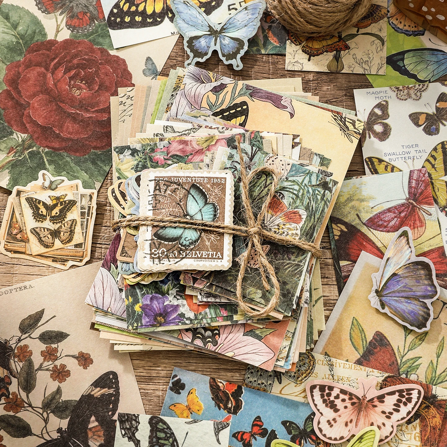 100pcs Memories of the Past 3.0 Series Retro Scrapbook Decoration Material Background Paper DIY Handmade Journal Supplies