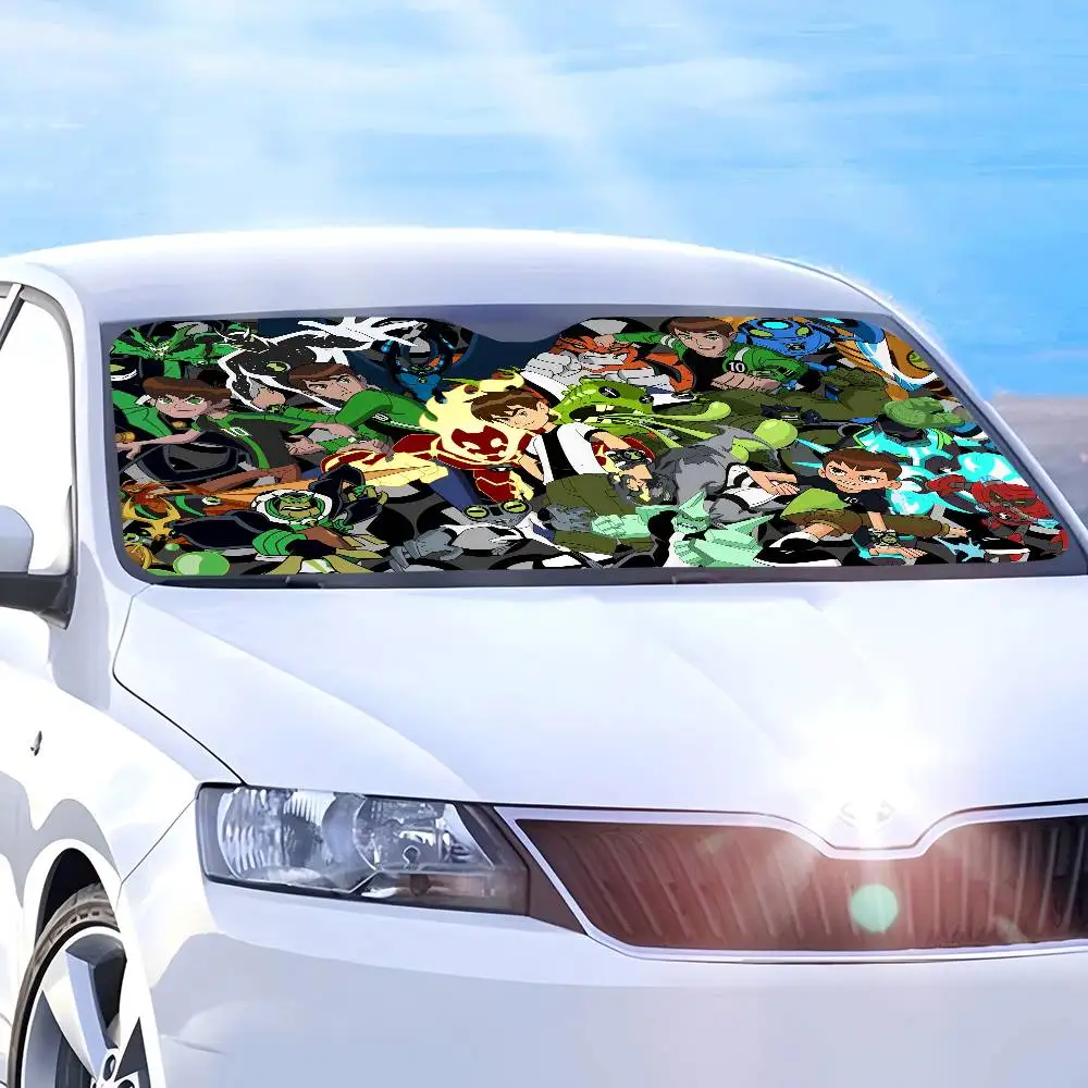 كارتون B-Ben 10.jpg الظل لغطاء الزجاج الأمامي للسيارة عاكس حامي الخصوصية ظلة ديكور هدية للنساء #4