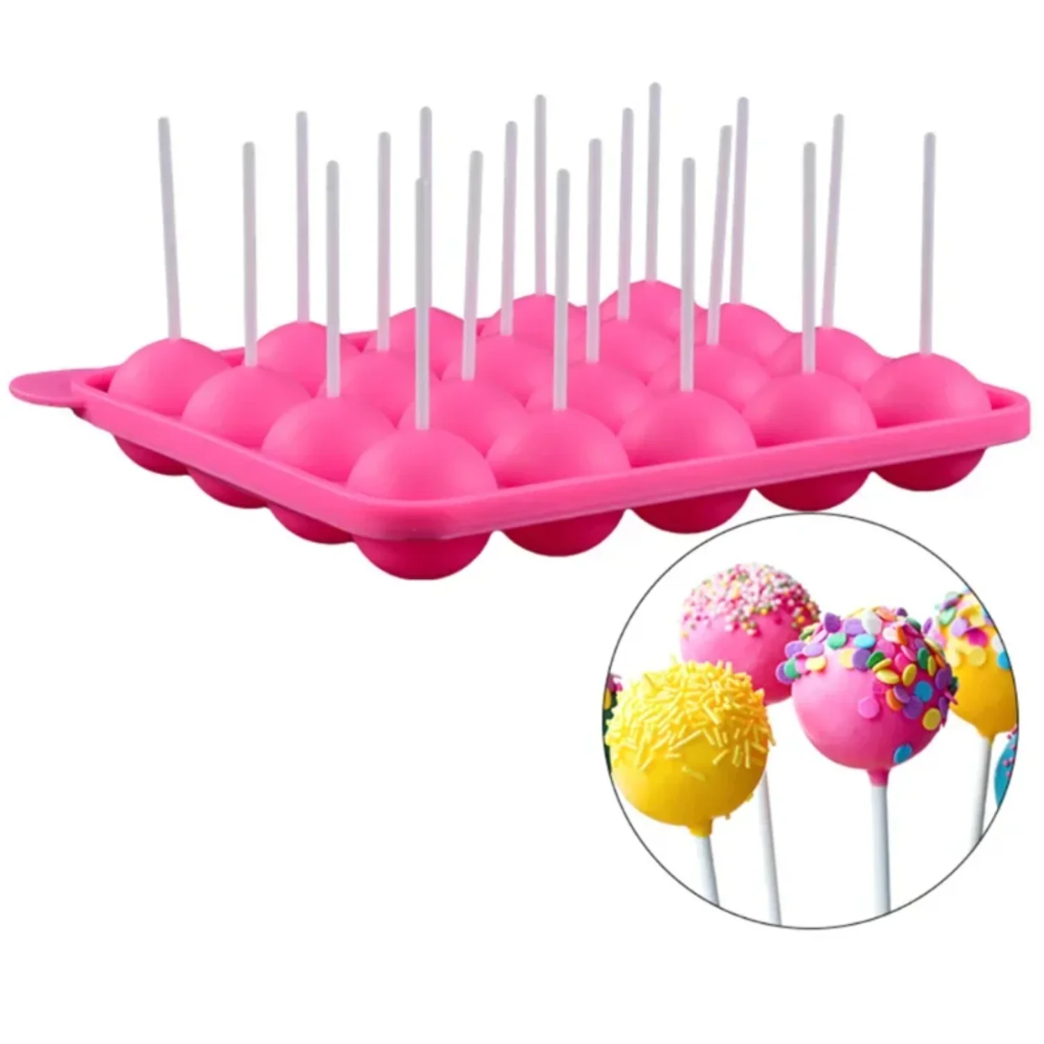 20 Holes Lollipop Mold Cake Pops  Chocolate Candy Silicone    Maker Tool  Baking  Moule A Gateaux