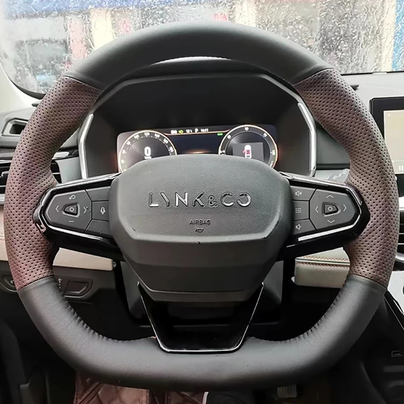 DIY Hand Stitched Steering Wheel Cover Non-Slip Breathable For LYNK&CO 01 02 03 06 2017-2023 Car Interior Accessories - Image 5