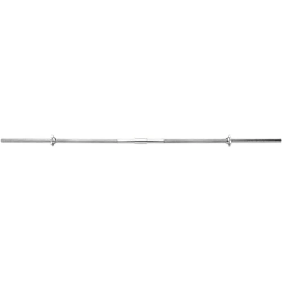 

6 ft. Two-Piece Standard Weight Bar with Threaded Spin Lock Collars for 1-inch Weight Plates Free Weights Accessory for Home Gy