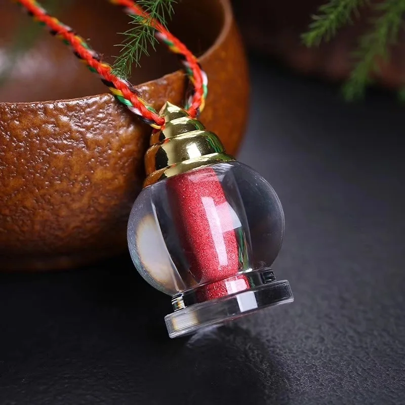 

Natural cinnabar Garu bottle to ward off evil spirits and disaster amulet baby portable transparent pendant for men and women