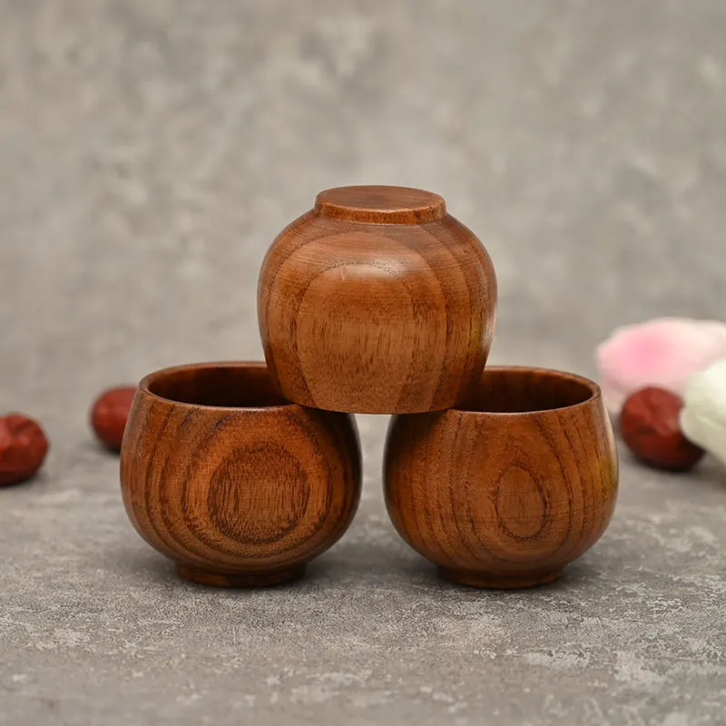 

(1pcs) Creative Super Mini Tea Cup 1.5oz Shot Glass Wooden Sake One-Sip Cup 50ml